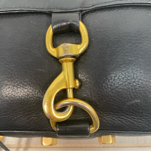 Rebecca Minkoff Black Leather Mini M.A.C. Petite On-The-Go Bag, Gold Hardware - Picture 6 of 9